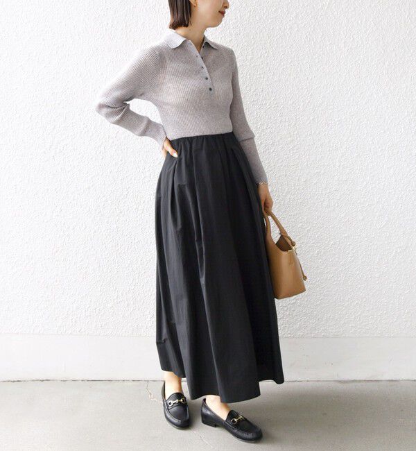 SHIPS for women「〈手洗い可能〉ライト タフタ タック フレア スカート」|スカート|