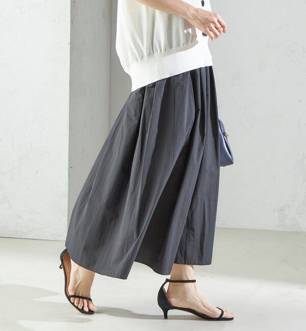 SHIPS for women「〈手洗い可能〉ライト タフタ タック フレア スカート」|スカート|