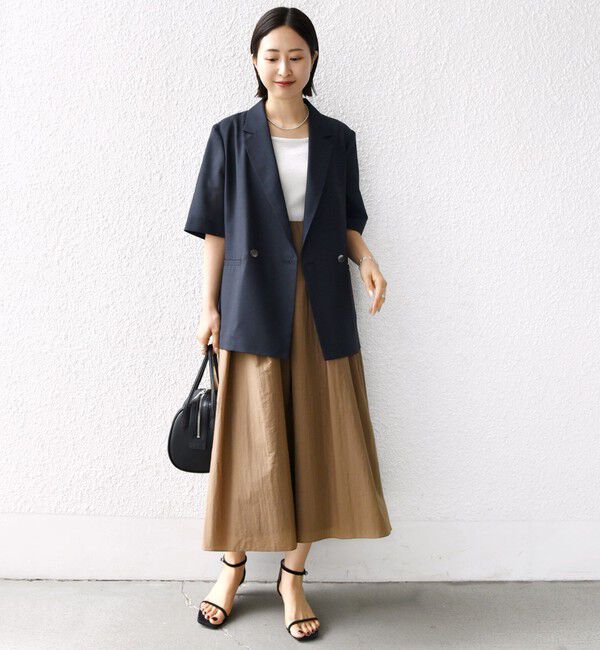 SHIPS for women「〈手洗い可能〉ライト タフタ タック フレア スカート」|スカート|