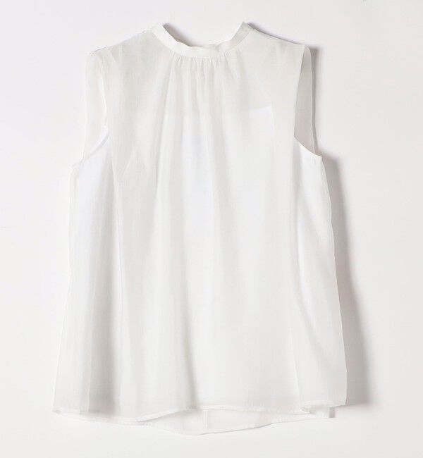 quaranciel「quaranciel:〈洗濯機可能〉シアー ハイネック ノースリーブ ギャザー ブラウス」|シャツ・ブラウス|