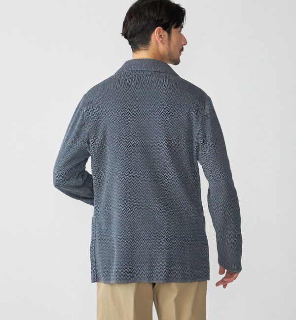 SHIPS「【SHIPS別注】FLY3: コットン/リネン ヘリンボーン ニット ブレザー」|テーラードジャケット|