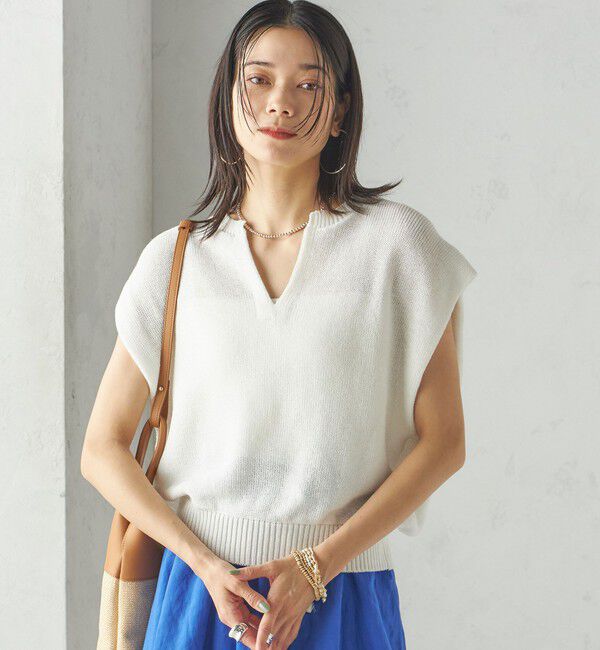 SHIPS for women「〈手洗い可能〉ポリエステル 麻 スキッパー プルオーバー」|プルオーバー|