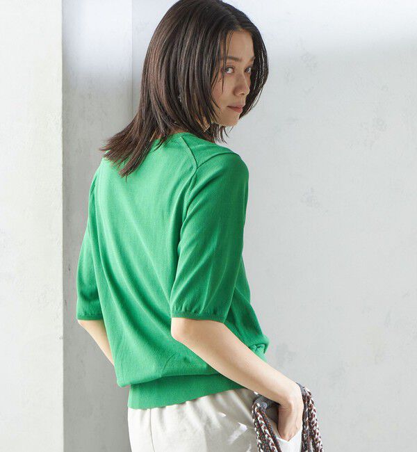 SHIPS for women「〈接触冷感 / 手洗い可能〉アイスコットン ショート スリーブ プルオーバー」|ニット・セーター|