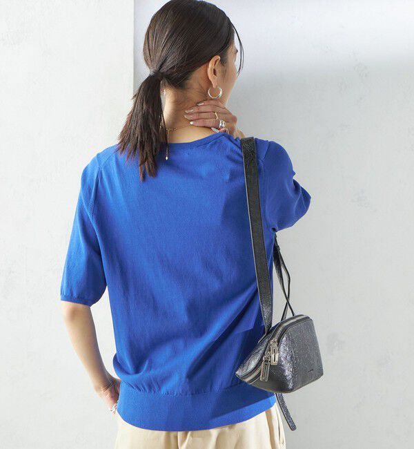 SHIPS for women「〈接触冷感 / 手洗い可能〉アイスコットン ショート スリーブ プルオーバー」|ニット・セーター|