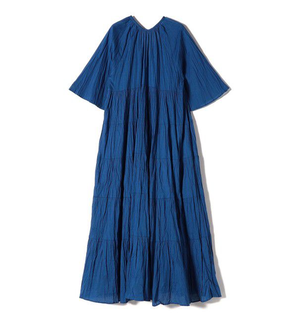 SHIPS for women「《一部追加予約》【WEB限定】〈手洗い可能〉Fanaka:クリンクル 袖 フレア ロング ワンピース」|ワンピース|