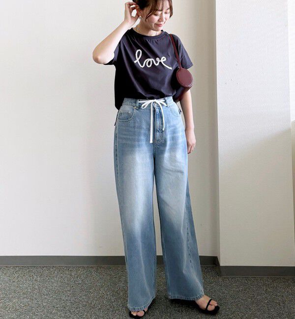 SHIPS for women「【WEB限定】ファンシー コード 刺繍 ロゴ TEE」|Tシャツ・カットソー|