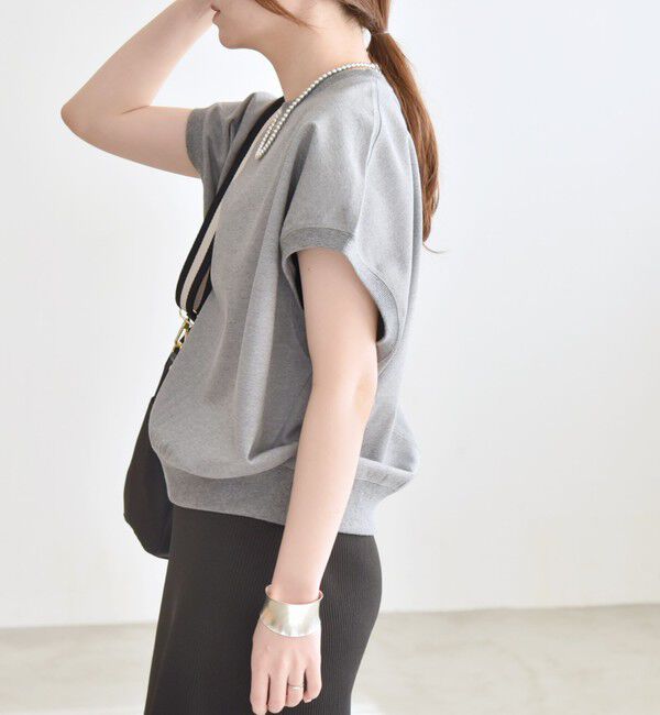 quaranciel「quaranciel:〈洗濯機可能〉ライト ポンチ コンパクト フレンチスリーブ TEE」|Tシャツ・カットソー|