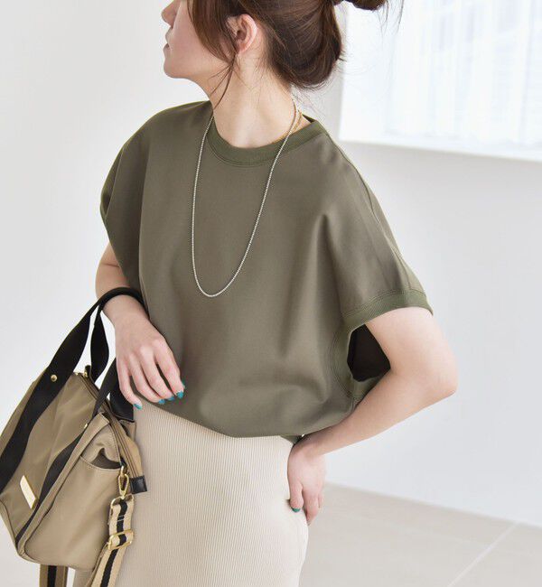 quaranciel「quaranciel:〈洗濯機可能〉ライト ポンチ コンパクト フレンチスリーブ TEE」|Tシャツ・カットソー|