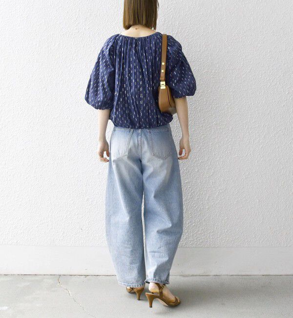 SHIPS any「SHIPS any:〈洗濯機可能〉ラメ ドビー ギャザー パフ スリーブ ブラウス」|シャツ・ブラウス|