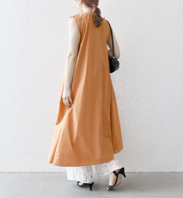 SHIPS any「SHIPS any:〈洗濯機可能〉ポプリン Vネック Aライン ノースリーブ ワンピース」|ワンピース|