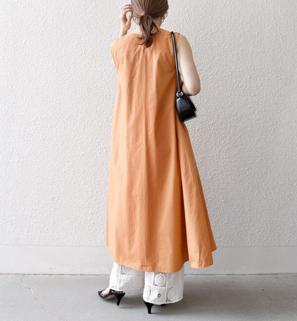 SHIPS any「SHIPS any:〈洗濯機可能〉ポプリン Vネック Aライン ノースリーブ ワンピース」|ワンピース|