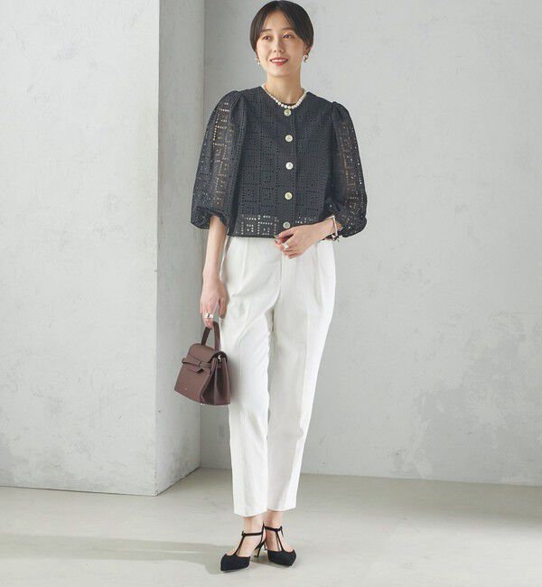 SHIPS for women「〈手洗い可能〉Broche スクエア レース 2WAY ブラウス」|シャツ・ブラウス|
