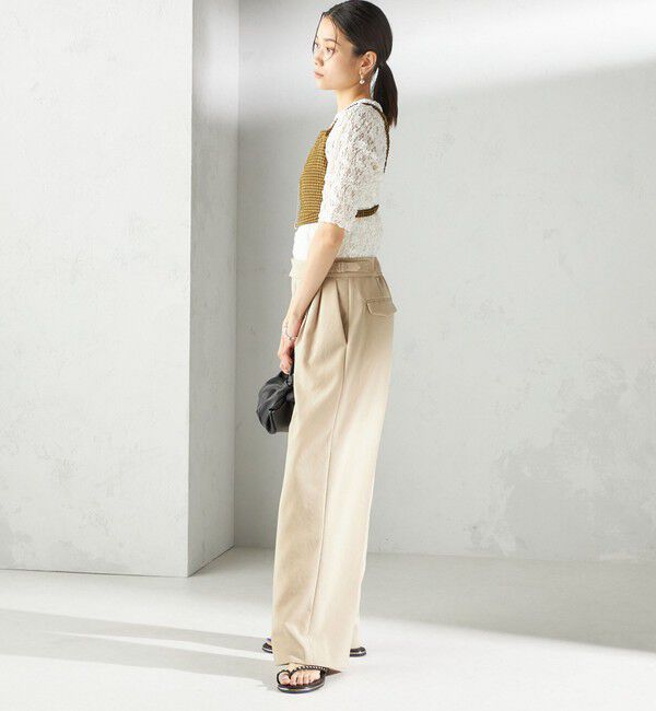 SHIPS for women「〈手洗い可能〉ラッセル レース クルーネック 5分袖 カットソー」|Tシャツ・カットソー|