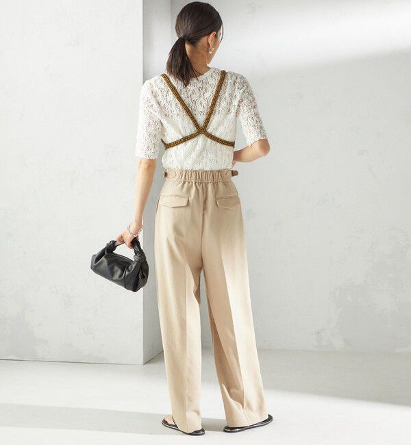 SHIPS for women「〈手洗い可能〉ラッセル レース クルーネック 5分袖 カットソー」|Tシャツ・カットソー|