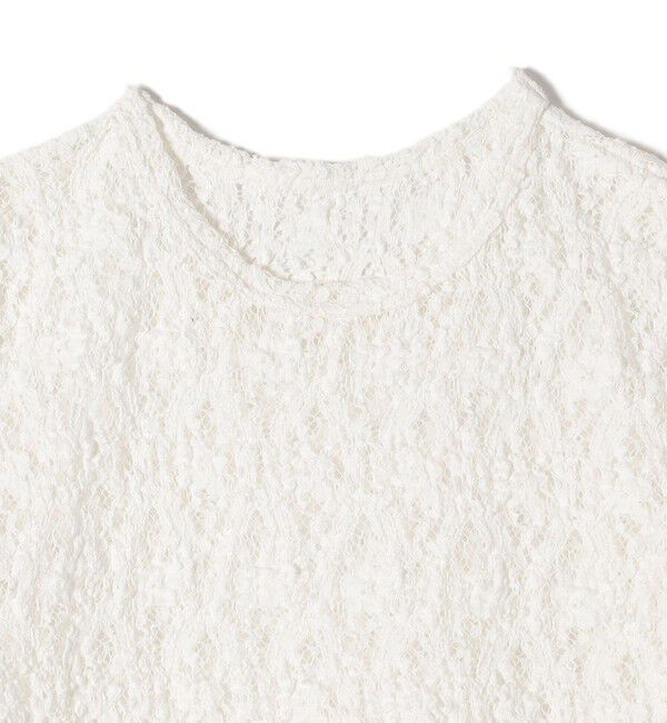 SHIPS for women「〈手洗い可能〉ラッセル レース クルーネック 5分袖 カットソー」|Tシャツ・カットソー|