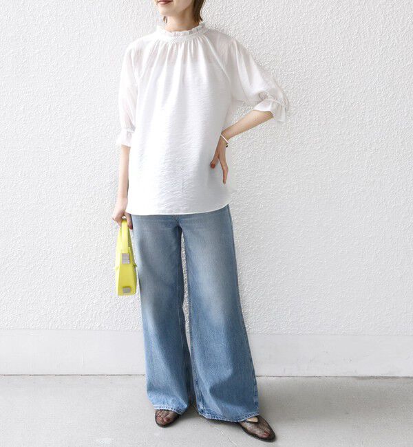 SHIPS for women「〈洗濯機可能〉前後 2WAY フリル リボン シアー ブラウス」|シャツ・ブラウス|