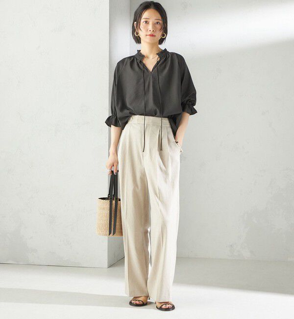 SHIPS for women「〈洗濯機可能〉前後 2WAY フリル リボン シアー ブラウス」|シャツ・ブラウス|