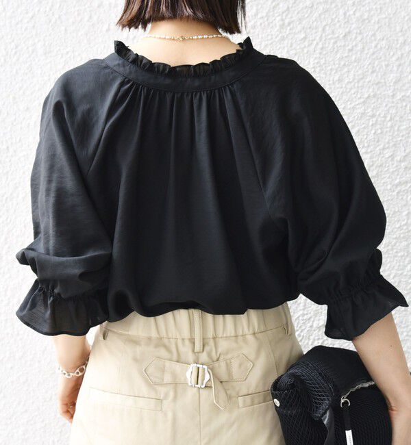 SHIPS for women「〈洗濯機可能〉前後 2WAY フリル リボン シアー ブラウス」|シャツ・ブラウス|