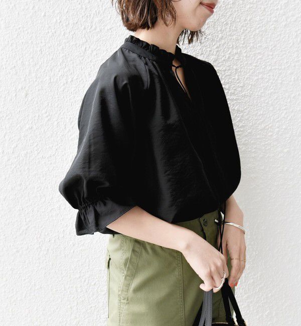 SHIPS for women「〈洗濯機可能〉前後 2WAY フリル リボン シアー ブラウス」|シャツ・ブラウス|