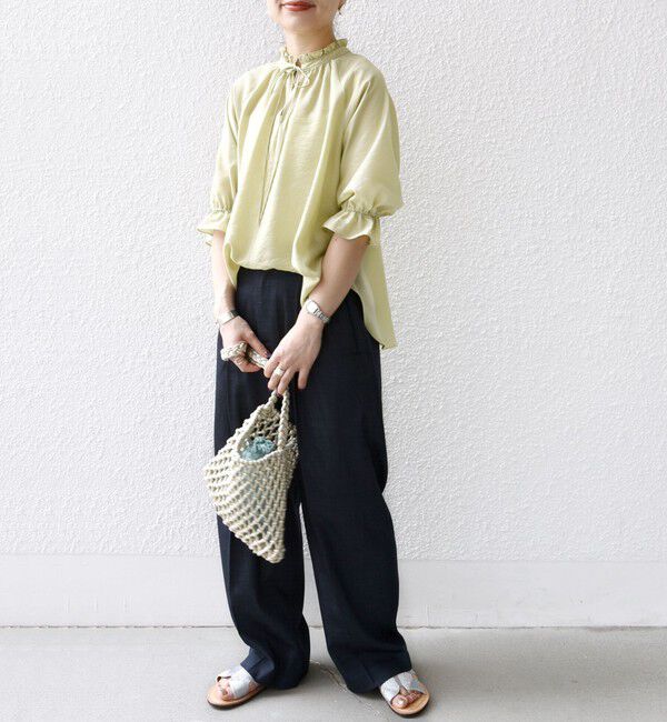 SHIPS for women「〈洗濯機可能〉前後 2WAY フリル リボン シアー ブラウス」|シャツ・ブラウス|