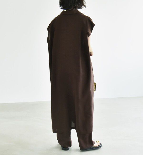 quaranciel「quaranciel:〈洗濯機可能〉リネン ライク スキッパー シャツ ワンピース＆パンツ セットアップ」|ワンピース|