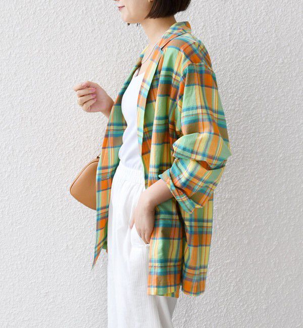 SHIPS any「SHIPS any:〈洗濯機可能〉マドラス チェック テーラード シャツ ジャケット」|テーラードジャケット|