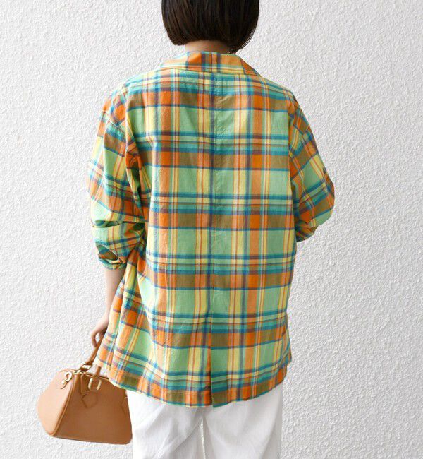 SHIPS any「SHIPS any:〈洗濯機可能〉マドラス チェック テーラード シャツ ジャケット」|テーラードジャケット|