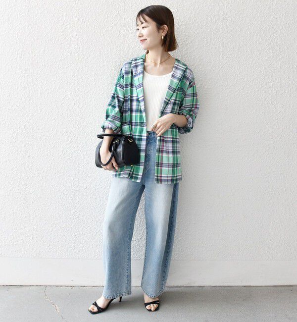 SHIPS any「SHIPS any:〈洗濯機可能〉マドラス チェック テーラード シャツ ジャケット」|テーラードジャケット|