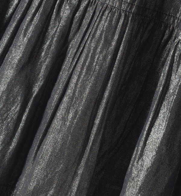 SHIPS any「SHIPS any:〈手洗い可能〉箔 ティアード レースアップ フレンチスリーブ ブラウス」|シャツ・ブラウス|