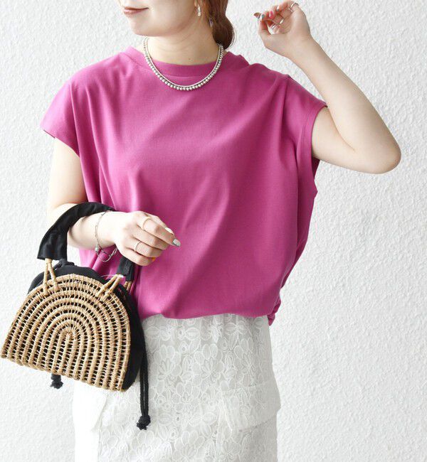 SHIPS any「SHIPS any:〈接触冷感/汗染み防止加工/洗濯機可能〉ドロスト フレンチスリーブ TEE」|Tシャツ・カットソー|