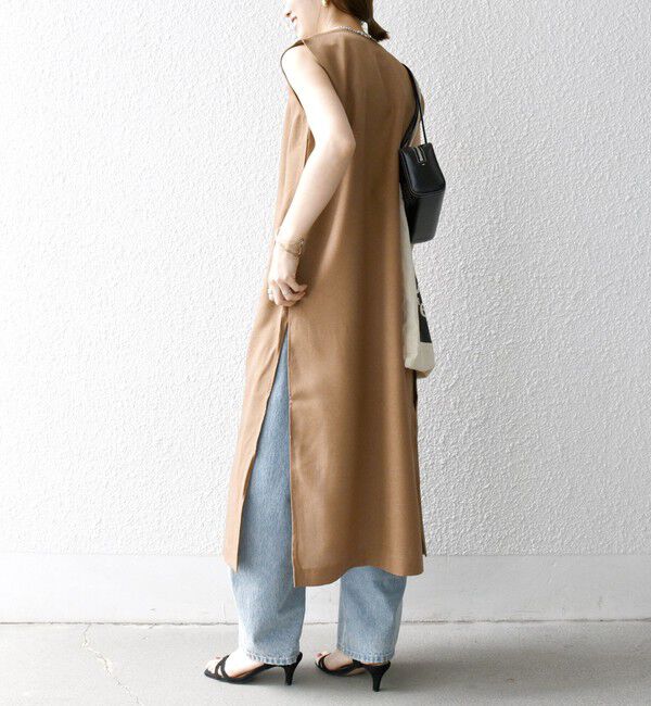 SHIPS any「SHIPS any:〈洗濯機可能〉リネンライク ジレ ワンピース &times; イージー パンツ セットアップ」|その他|