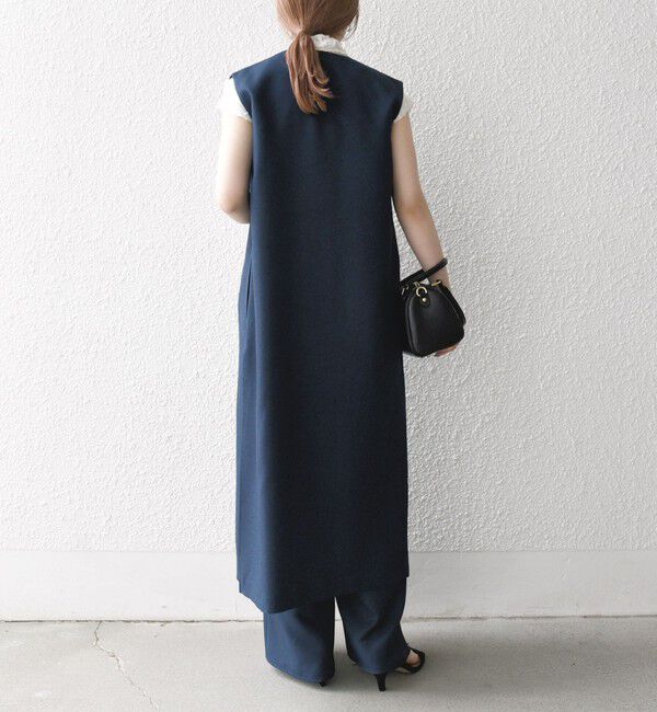 SHIPS any「SHIPS any:〈洗濯機可能〉リネンライク ジレ ワンピース &times; イージー パンツ セットアップ」|その他|