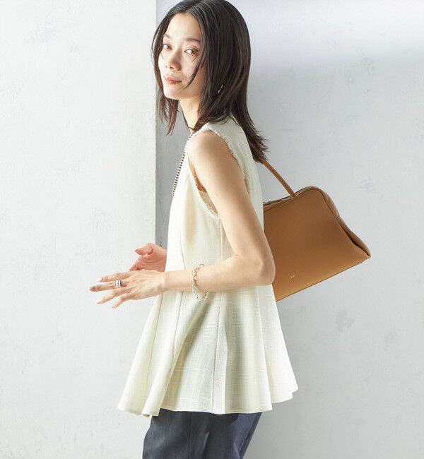 SHIPS for women「〈手洗い可能〉カラミ ペプラム ノースリーブ ブラウス」|シャツ・ブラウス|