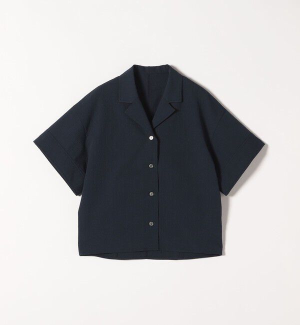 quaranciel「quaranciel:〈洗濯機可能〉ミニサッカー ハーフスリーブ 開襟 シャツ」|シャツ・ブラウス|