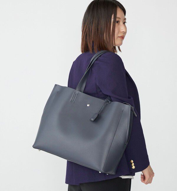 SHIPS「【WEB限定】SHIPS: ライトウェイト 合成皮革 ビズ ホリゾンタル ジップ ブリーフ バッグ」|トートバッグ|