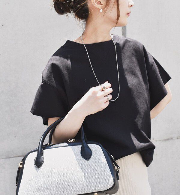 quaranciel「quaranciel:〈洗濯機可能〉カノコ Vガゼット ショートスリーブ クルーネック TEE」|Tシャツ・カットソー|