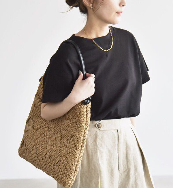 quaranciel「quaranciel:〈洗濯機可能〉カノコ Vガゼット ショートスリーブ クルーネック TEE」|Tシャツ・カットソー|