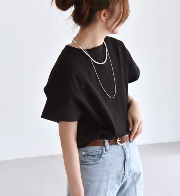 quaranciel「quaranciel:〈洗濯機可能〉カノコ Vガゼット ショートスリーブ クルーネック TEE」|Tシャツ・カットソー|