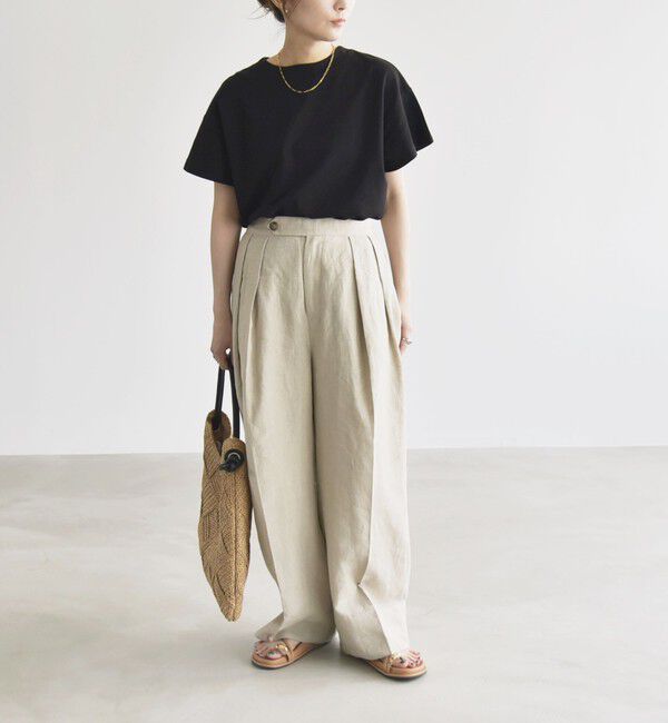 quaranciel「quaranciel:〈洗濯機可能〉カノコ Vガゼット ショートスリーブ クルーネック TEE」|Tシャツ・カットソー|