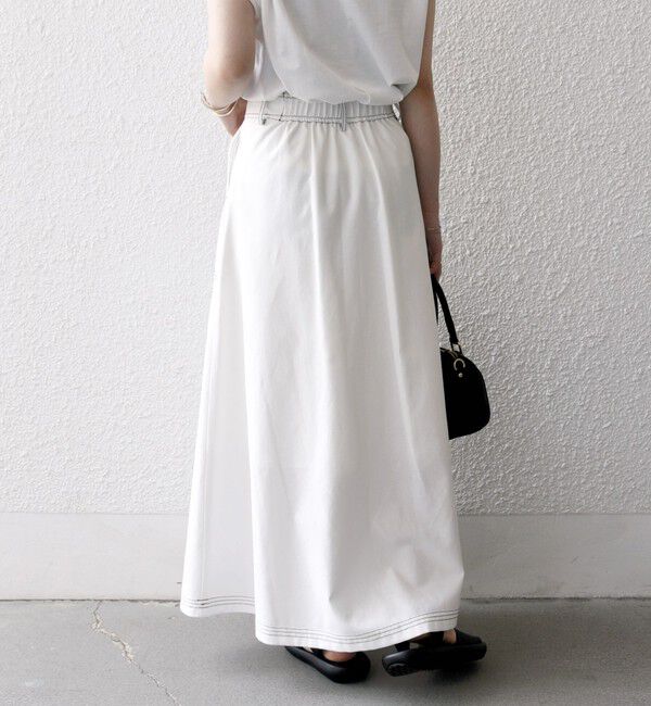 SHIPS any「SHIPS any:〈洗濯機可能〉オックス ステッチ フレア ロング スカート」|フレア|