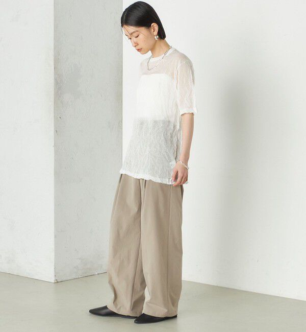 SHIPS for women「《予約》Wai＋:〈手洗い可能〉クリンクル シアー ショート スリーブ プルオーバー」|ニット・セーター|