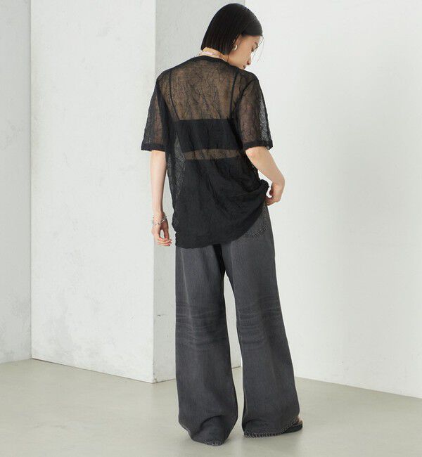 SHIPS for women「《予約》Wai＋:〈手洗い可能〉クリンクル シアー ショート スリーブ プルオーバー」|ニット・セーター|