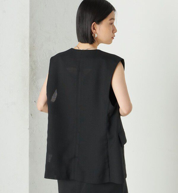 SHIPS for women「《予約》Wai＋:〈手洗い可能〉リネン ライク ベスト」|ベスト・ジレ|