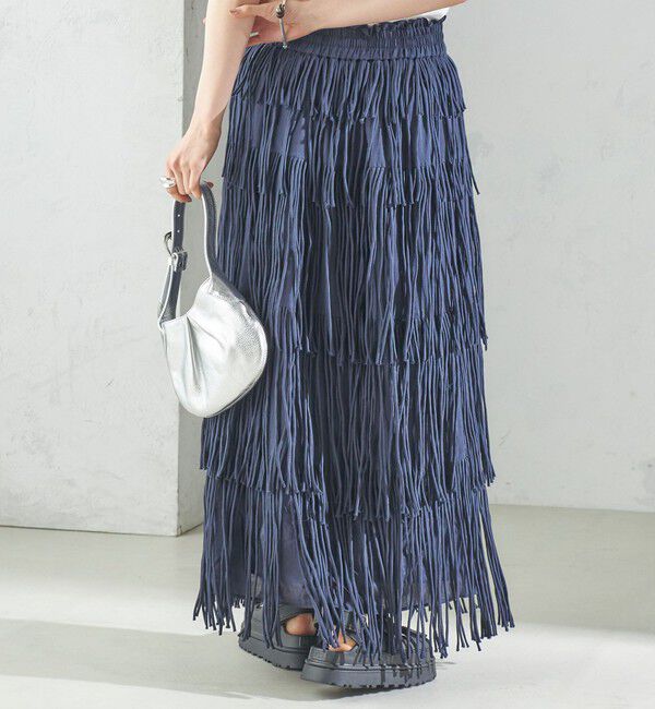 SHIPS for women「【SHIPS別注】crinkle crinkle crinkle:フリンジ スカート」|スカート|