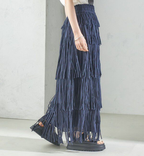 SHIPS for women「【SHIPS別注】crinkle crinkle crinkle:フリンジ スカート」|スカート|