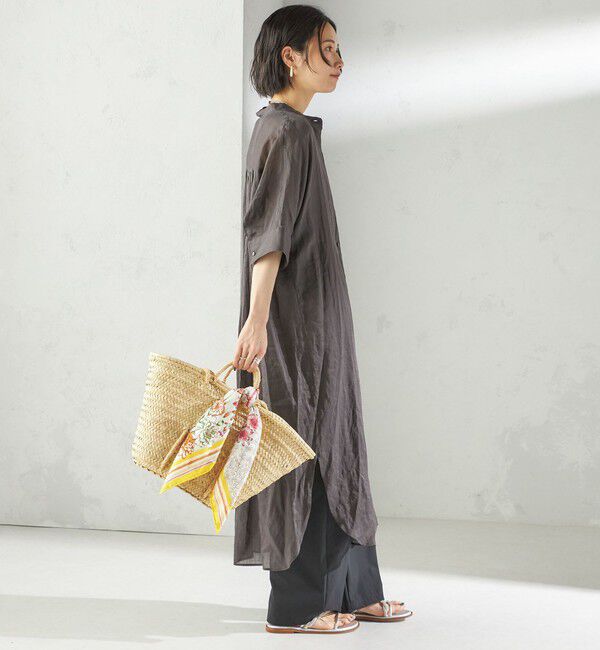 SHIPS for women「〈手洗い可能〉ラミー 4 スタンドカラー シャツ ワンピース」|ワンピース|