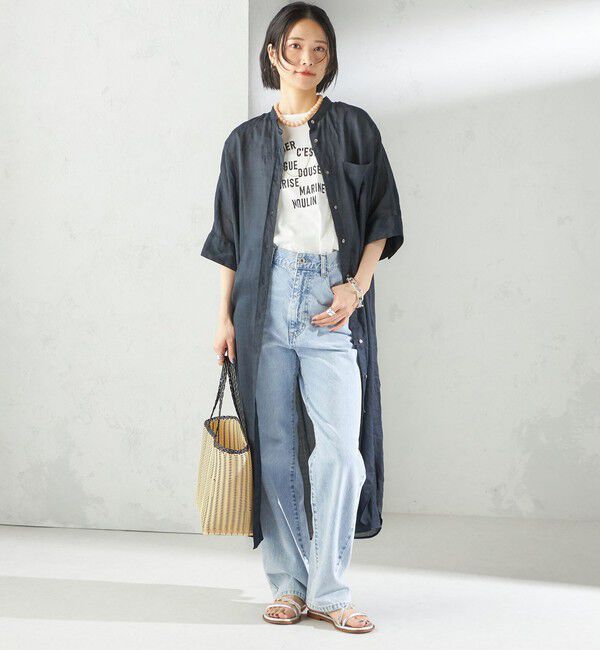 SHIPS for women「〈手洗い可能〉ラミー 4 スタンドカラー シャツ ワンピース」|ワンピース|