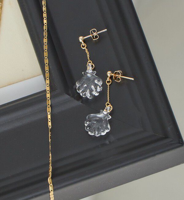SHIPS for women「【SHIPS別注】HARIO:シェル モチーフ ピアス」|ピアス|