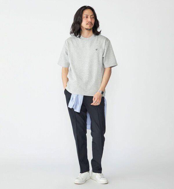 SHIPS「【WEB限定】SHIPS: テレワーク ビズ ワンポイントロゴ ポンチ Tシャツ」|Tシャツ・カットソー|