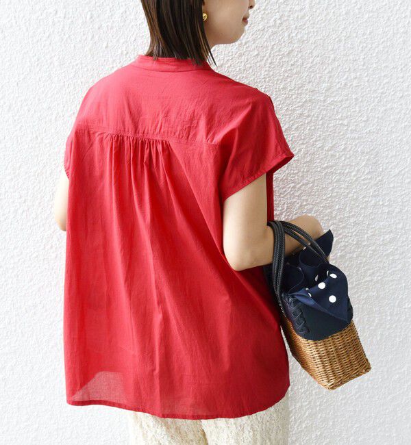 SHIPS for women「〈手洗い可能〉スキッパー タック フレンチ スリーブ ブラウス」|シャツ・ブラウス|